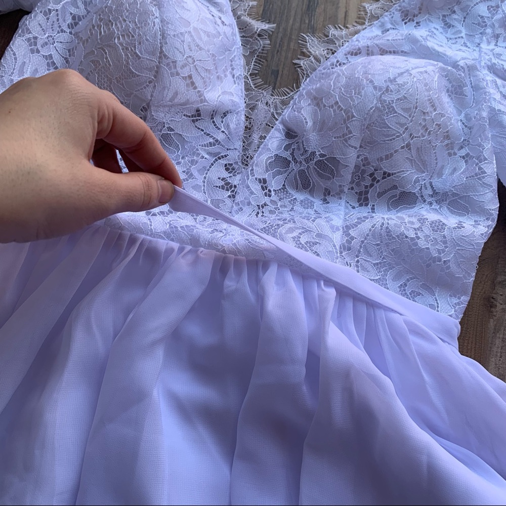 White Lace Long Gown size S - Picture 4 of 5